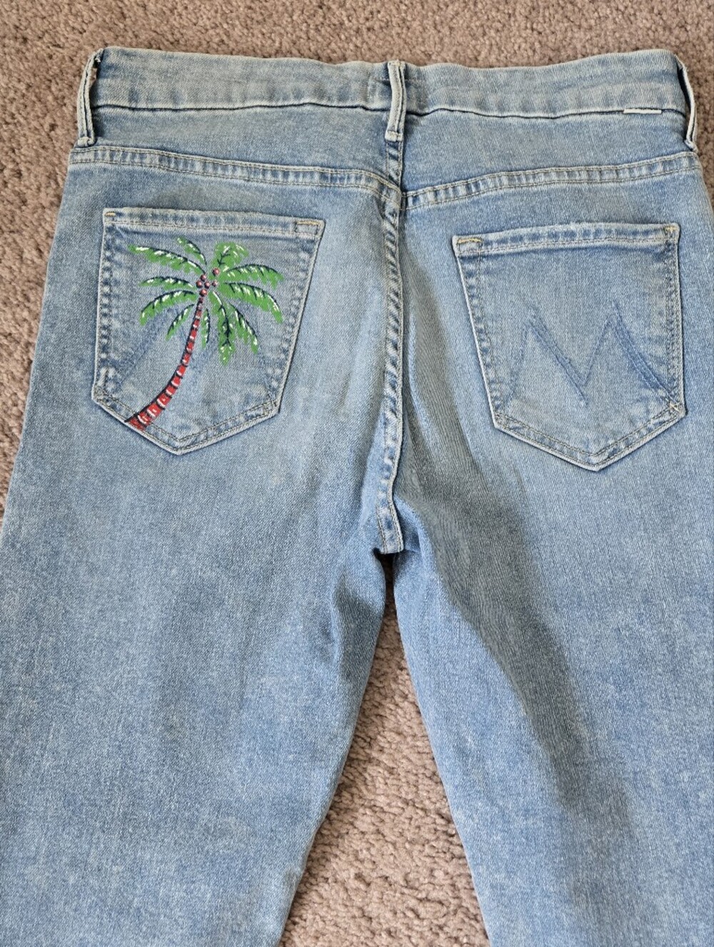 MOTHER High Waisted Looker‎ Ankle Fray Drinking By the Pool Jeans size 29 Skinny - Picture 12 of 16